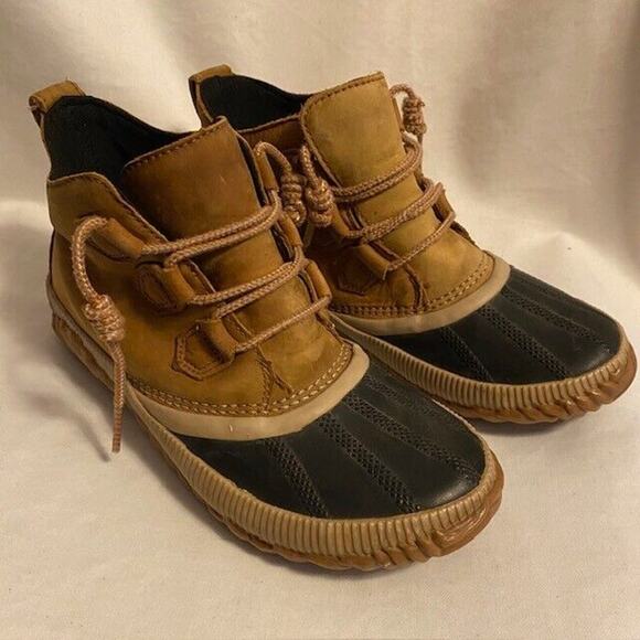 Sorel Womens 7.5 Out N About Plus Waterproof Rain Duck Boots Brown - Picture 3 of 9